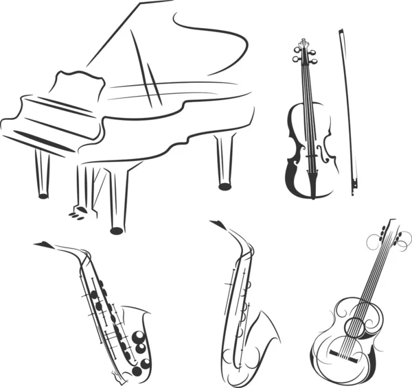 Instrumentos musicais — Vetor de Stock