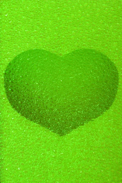 Fagyasztott gemerald szív Stock Kép