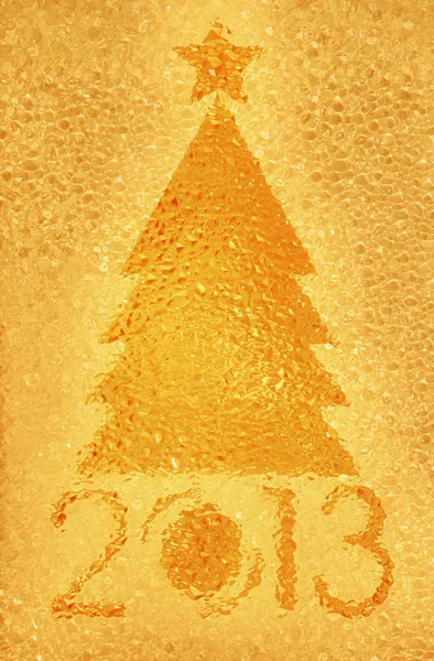 Julgran crystal golden bakgrund — Stockfoto