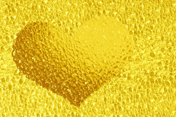 Cuore di cristallo dorato — Foto Stock