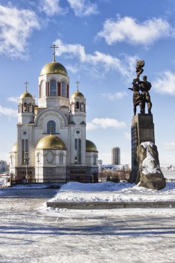 anıt komsomol ural, kilise kan ve ataerkil metochion Yekaterinburg, Rusya