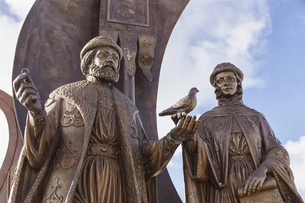 Jekaterinenburg Monument Voor Russische Orthodoxe Heiligen Petrus Fevronia Van Moerom — Stockfoto