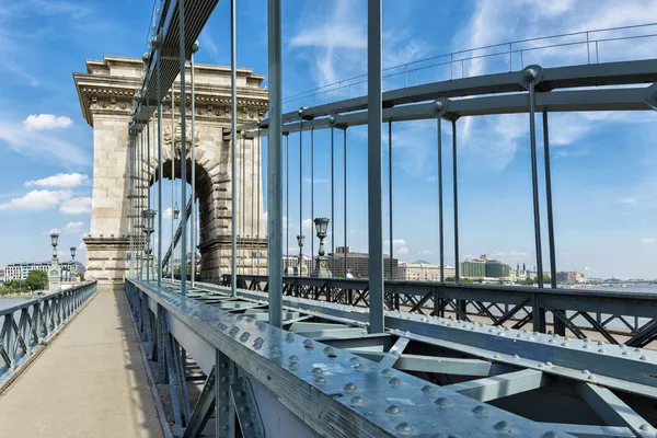 Budapest Kettenbrücke Tagesansicht — Stockfoto