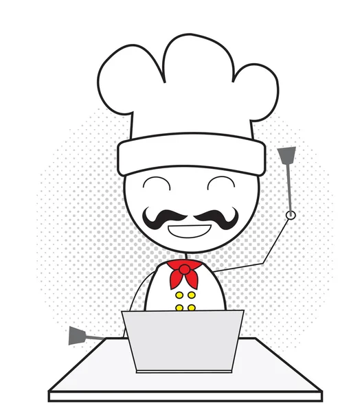 Online chef — Stock Vector