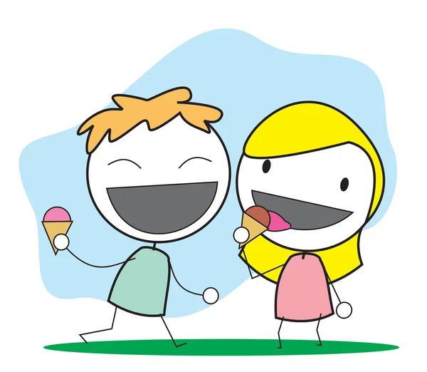子供のアイスクリーム — ストックベクタ