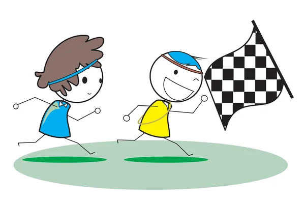 Une course de gamins — Image vectorielle