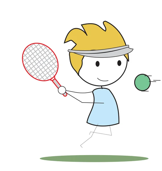 Kid tennis — Stockvector