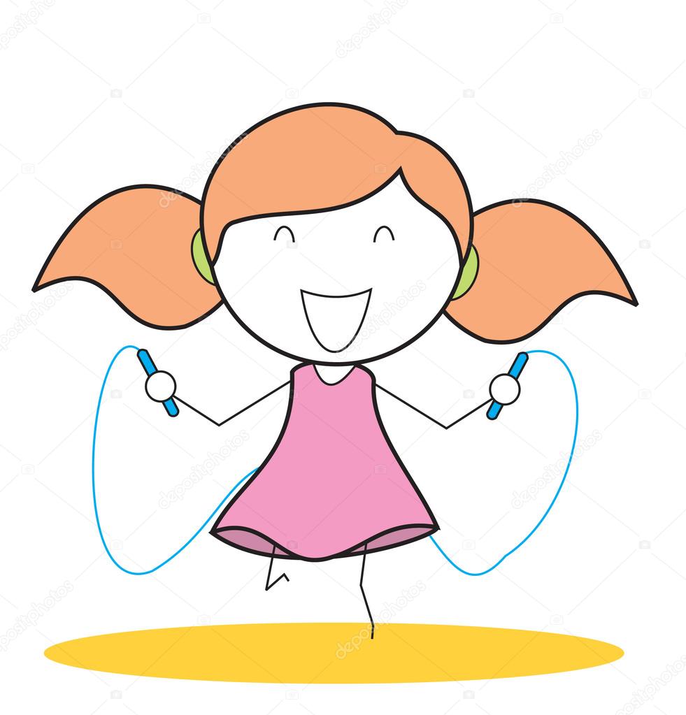 Girl skipping ⬇ Vector Image by © redrockerz99 | Vector Stock 12155220