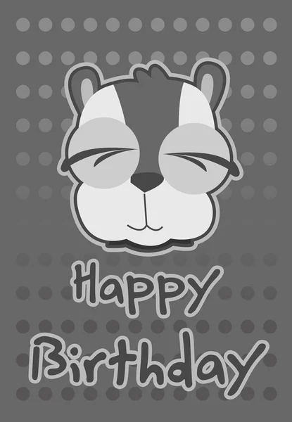 Birthday card with illustration cute raccoon — Stock Vector