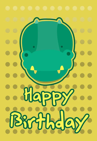 Birthday card with illustration cute crocodile — Stock Vector