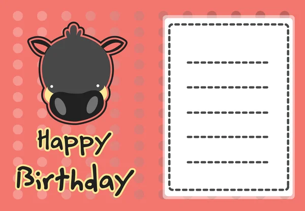 Cute wild boar birthday card — Stock Vector