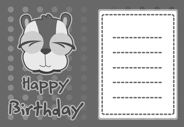 Tarjeta de cumpleaños con ilustración mapache lindo — Vector de stock