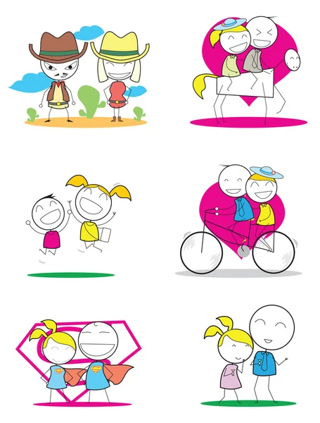 Lovely couple set — Stock Vector