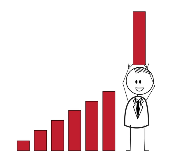 Businessman up chart — Wektor stockowy