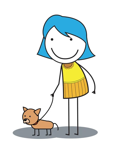 Meisje en hond — Stockvector