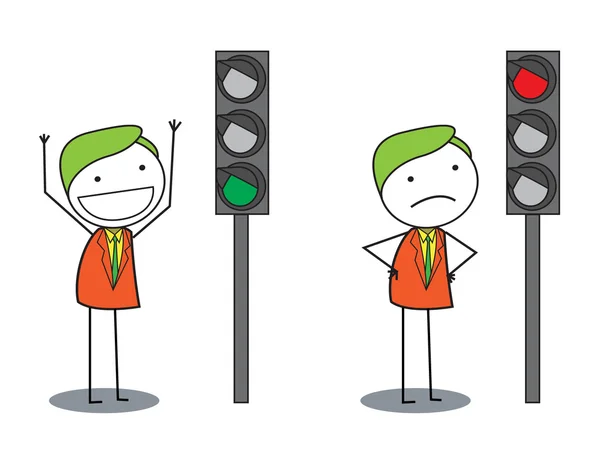 Man traffic light — Stock Vector