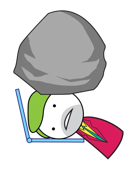 Hombre piedra caída — Vector de stock