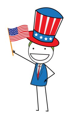 American independent man clipart