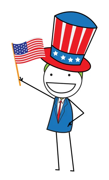 Homme indépendant américain — Image vectorielle