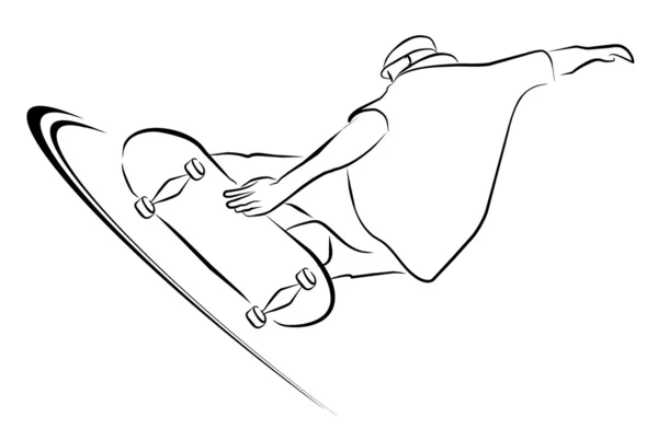 Simbolo giocatore skate board illustrazione vettoriale — Vettoriale Stock