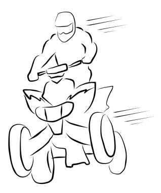 ATV moto racer illüstrasyon