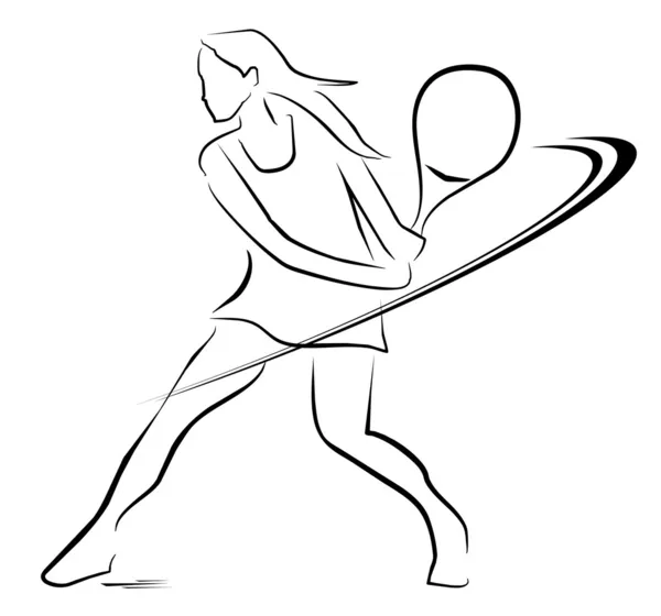 テニスの女性プレーヤー シンボル — ストックベクタ