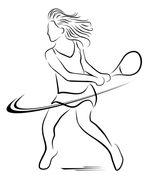 Tenis ženy hráč symbol — Stockový vektor