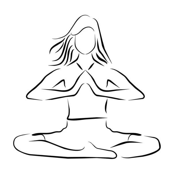 Vector illustratie yoga speler symbool — Stockvector