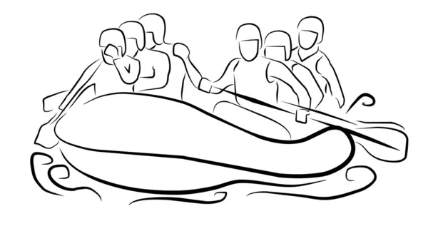 Rafting deporte — Vector de stock