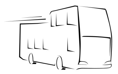 otobüs simge vektör çizim