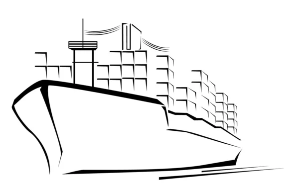Símbolo do navio de carga — Vetor de Stock