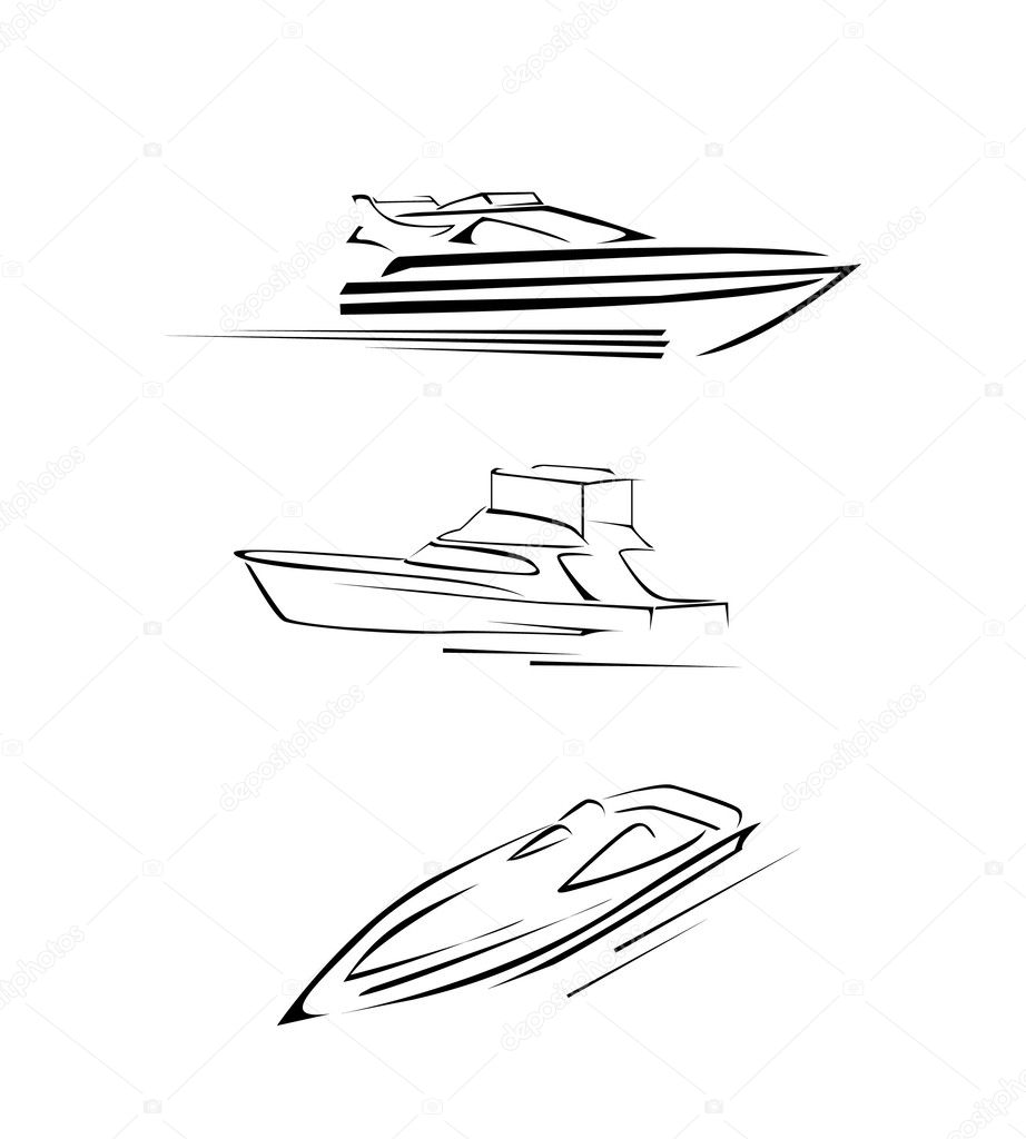 Speed Boat sketch line art illustration 9275646 Vector Art at Vecteezy