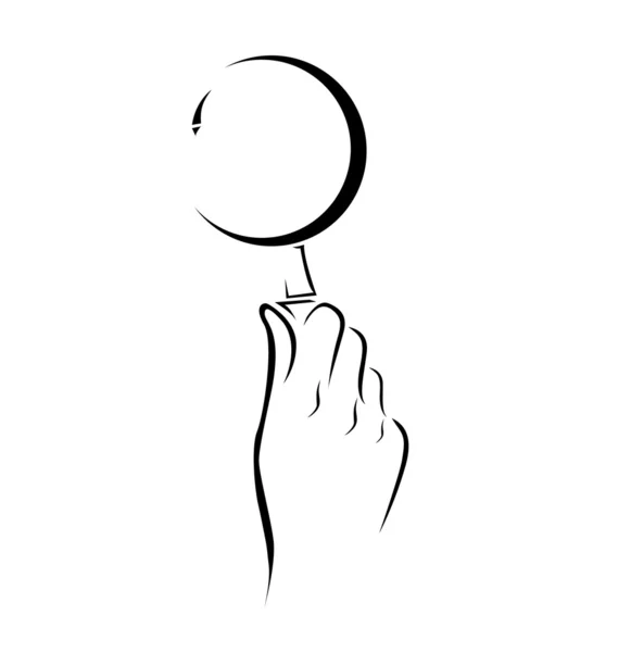 Hand Vergrootglas eenvoudige symbool — Stockvector