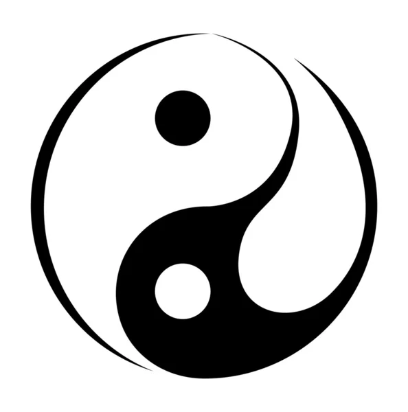 Simbol sederhana Yin dan Yang - Stok Vektor