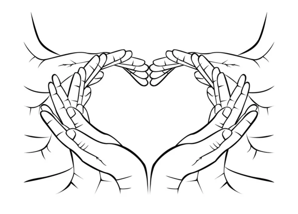 Láska ruce symbol — Stockový vektor