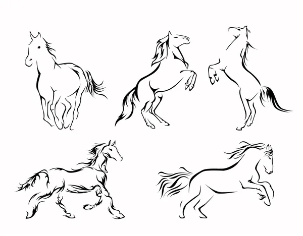 Hästen ställa samling — Stock vektor