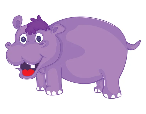 Hippo Vector Cartoon Illustration — Stock Vector