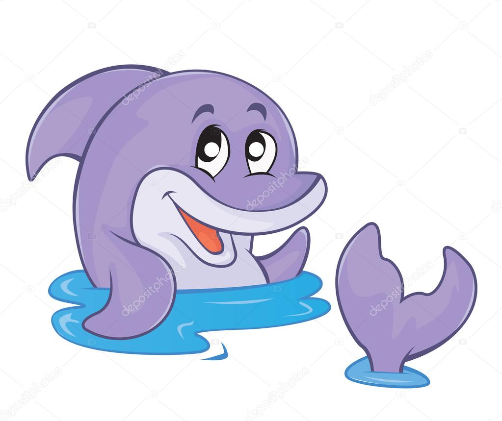Dolphin Vector Cartoon Illustration
