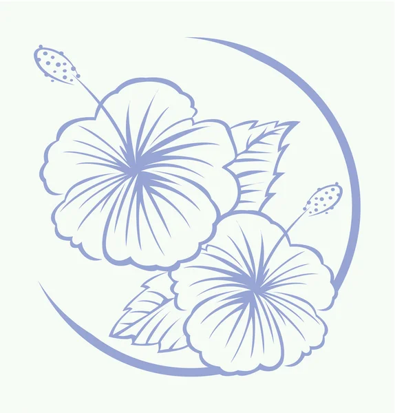 Símbolo da flor de hibisco — Vetor de Stock