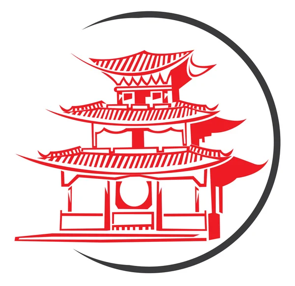 Símbolo del templo chino — Archivo Imágenes Vectoriales