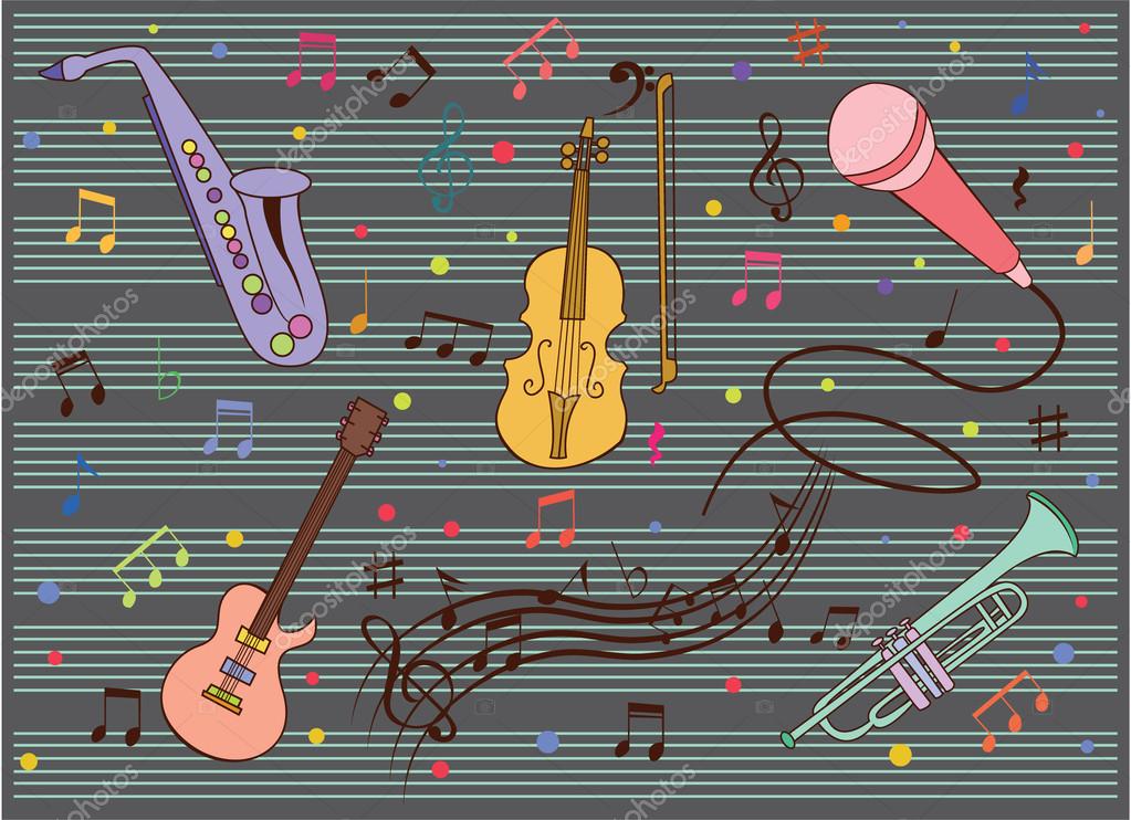 grappige en leuke muziek verzameling — stockvector © redrockerz99