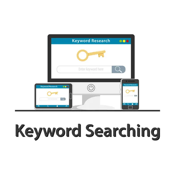 Seo Keyword Search Design Sfondo Bianco — Vettoriale Stock