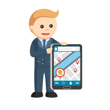 Yerel Seo tablet ile işadamı