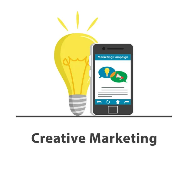 Seo Marketing Criativo Smartphone —  Vetores de Stock