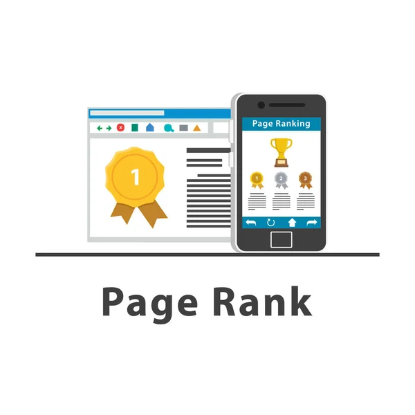 Ranking Páginas Seo Smartphone — Archivo Imágenes Vectoriales