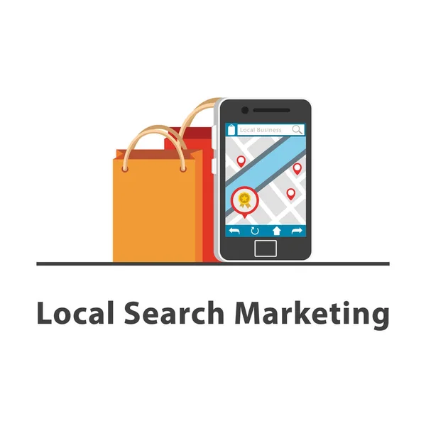 Seo Lokale Marketing Smartphone — Stockvector