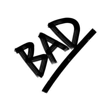 İzole edilmiş beyaz baground vektör el yazması harflerdeki kötü vektör metni