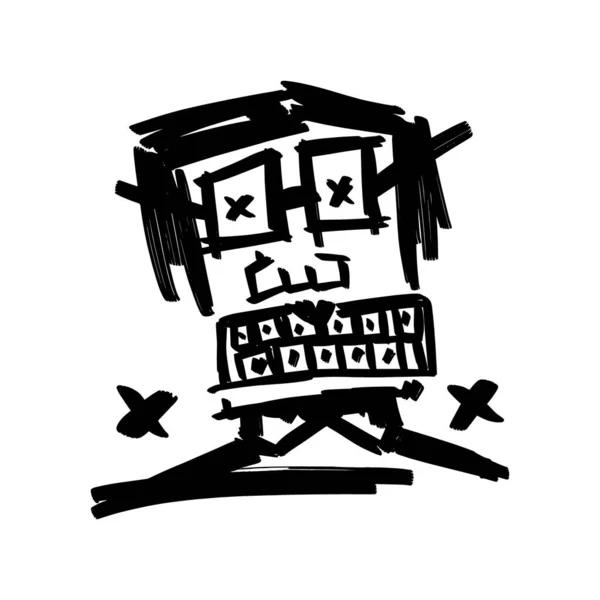 Ілюстрація Чоловік Окулярах Ручний Малюнок Коробка Ізольовані Білі — стоковий вектор