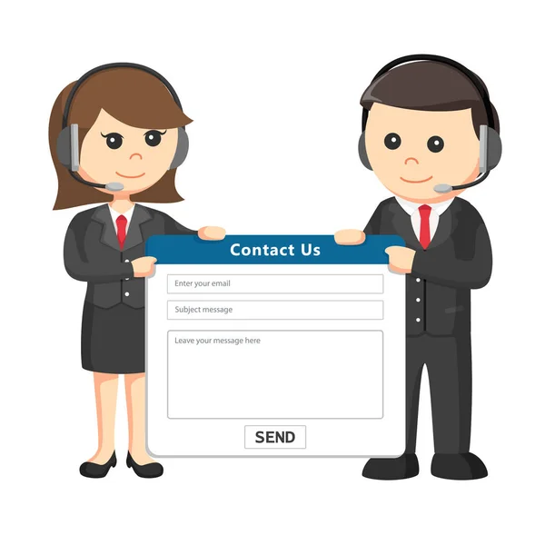 Seo Consultant Man Woman Contact Board — Stock Vector