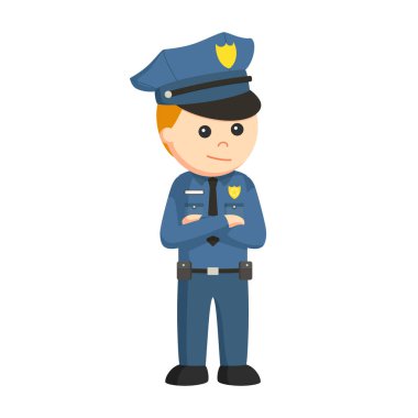 Beyaz arka planda polis memuru tasarım karakteri